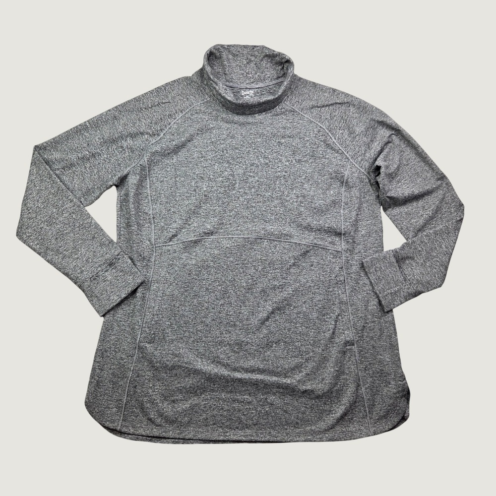 Duluth Trading Plushcious Funnelneck Tunic XXL Gray Activewear Pullover 83830